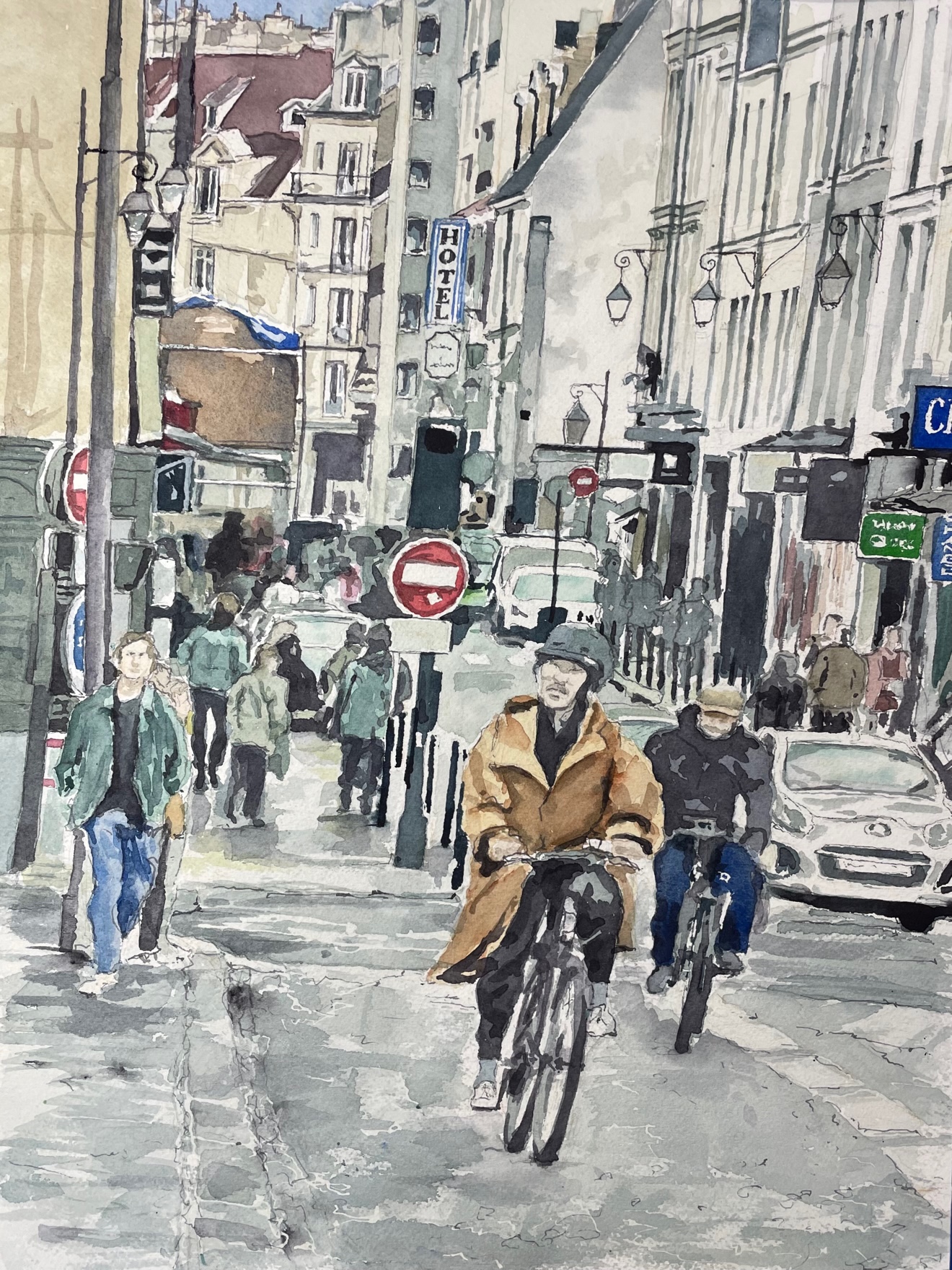 “Heading Home in Paris”12x16 on Arches 140lb.