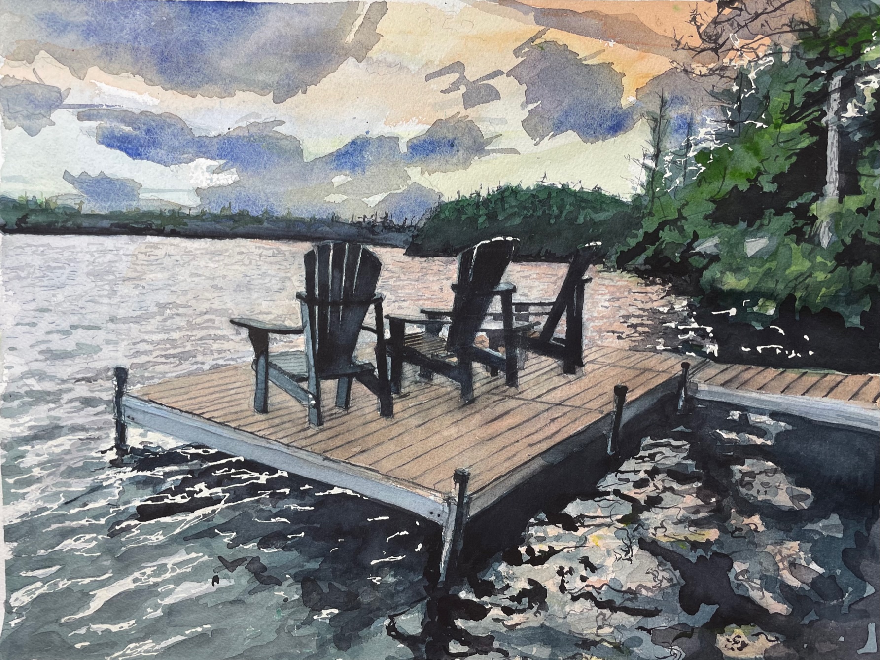 Time to Relax - watercolor 12x16